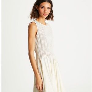 Tory Burch Linen Ivory Lace Sleeveless Midi Goddess NWT dress Size 10
